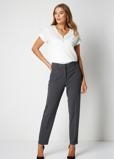 Roman Dark-Grey Straight Leg Stretch Trouser