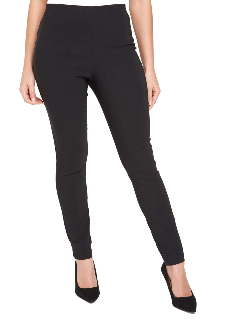 Roman Black Full Length Elastic Waist Stretch Trousers