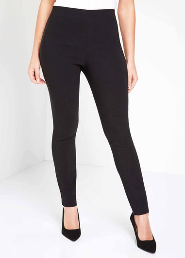Roman Black Full Length Elastic Waist Stretch Trousers