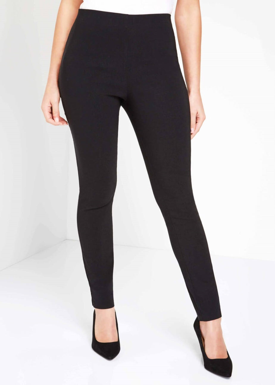 Roman Black Full Length Elastic Waist Stretch Trousers