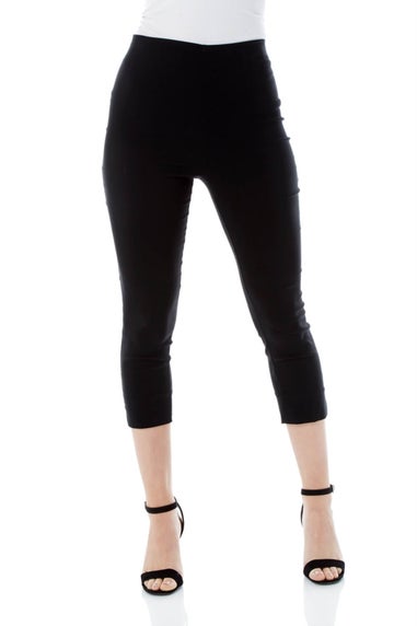 Roman Black Cropped Stretch Trouser Capri Summer Leggings 3/4 Pedal Pushers