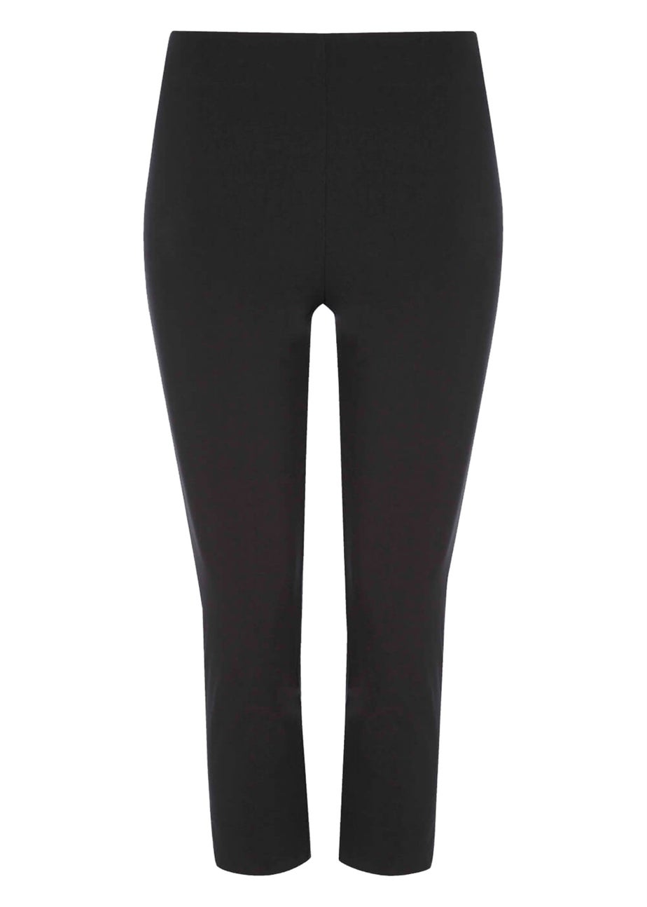 Roman Black Cropped Stretch Trouser Capri Leggings 3/4 Pedal Pushers