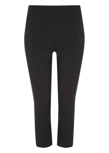 Roman Black Cropped Stretch Trouser Capri Leggings 3/4 Pedal Pushers
