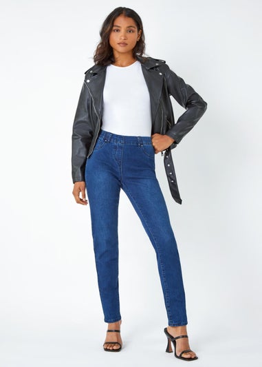 Roman Blue Elastic Waist 31" Denim Stretch Jegging