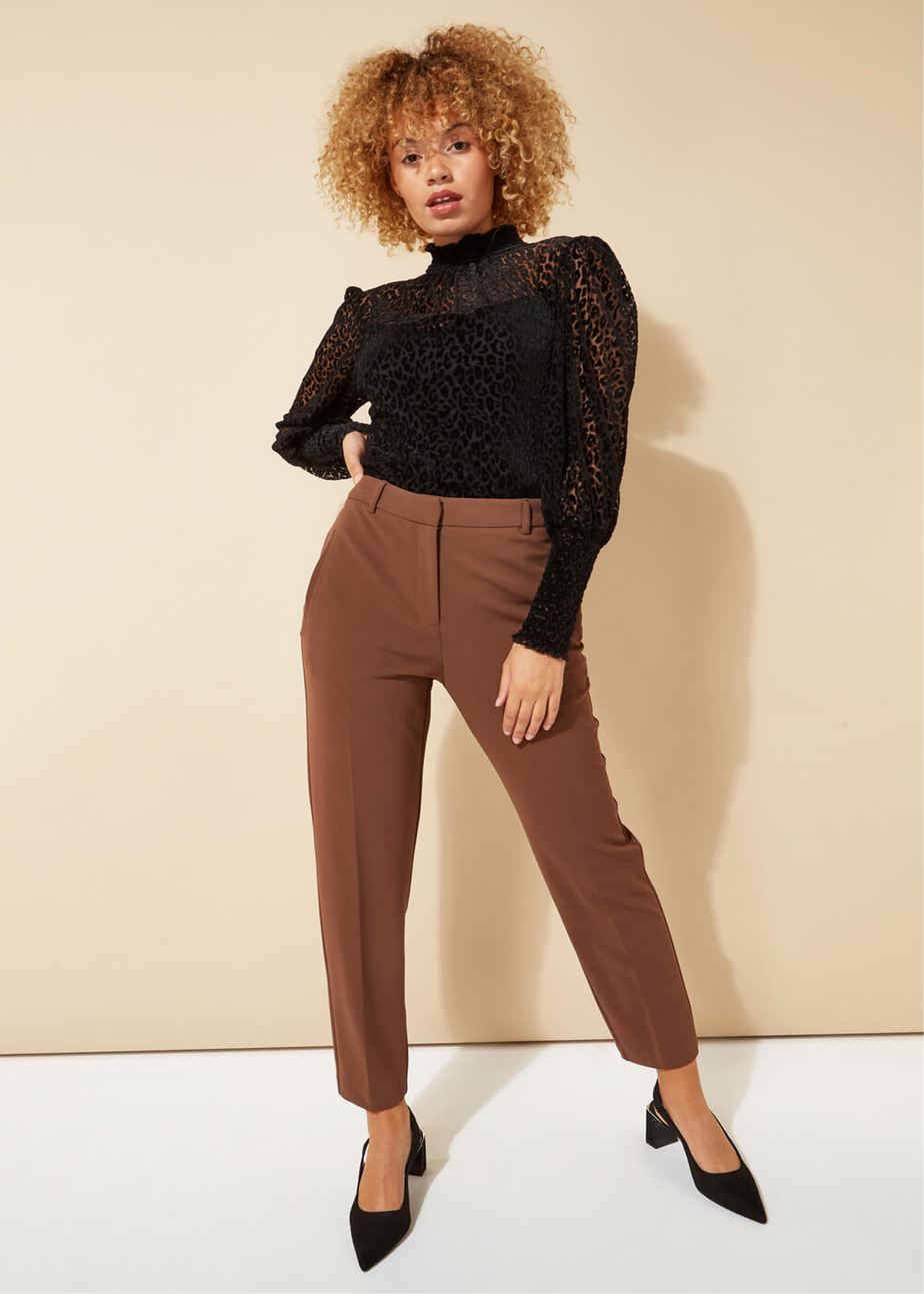 Roman Brown Straight Leg Stretch Trouser