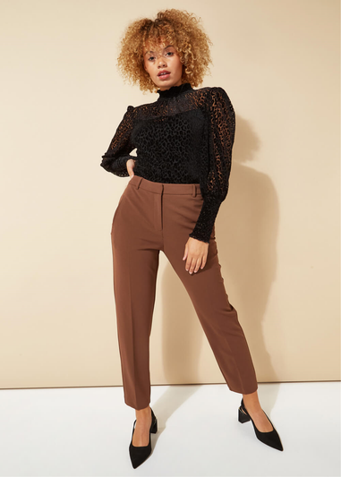 Roman Brown Straight Leg Stretch Trouser