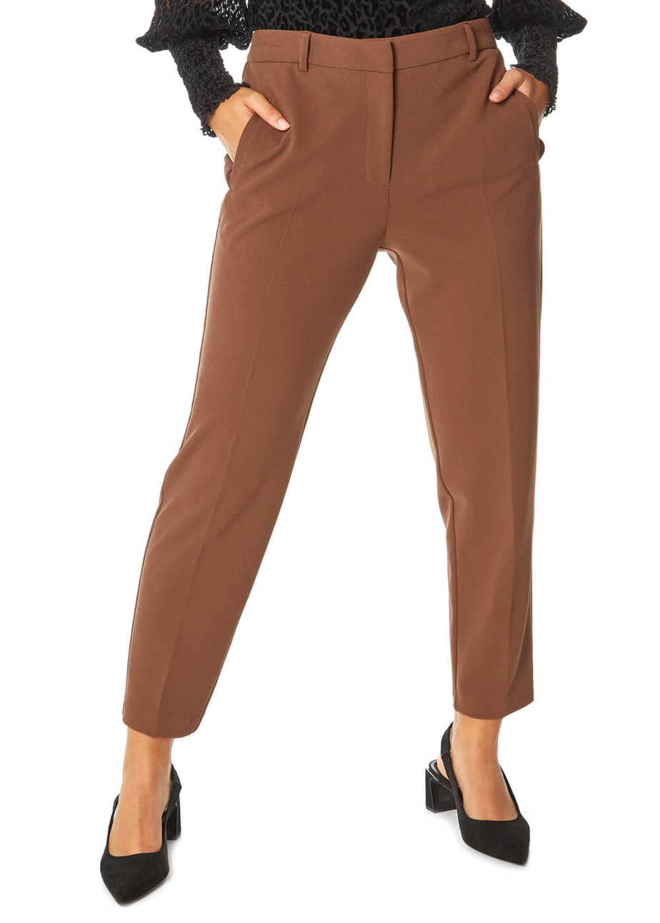 Roman Brown Straight Leg Stretch Trouser
