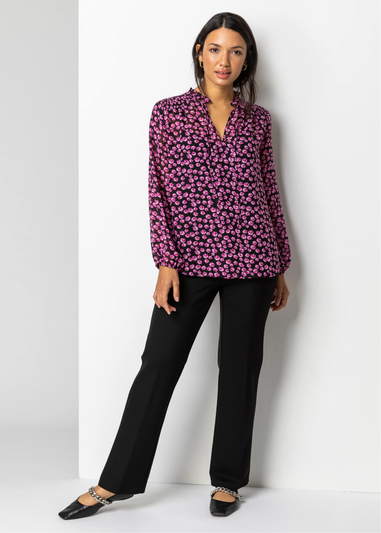 Roman Black Straight Leg Ponte Trousers