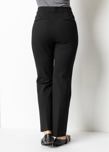 Roman Black Straight Leg Ponte Trousers