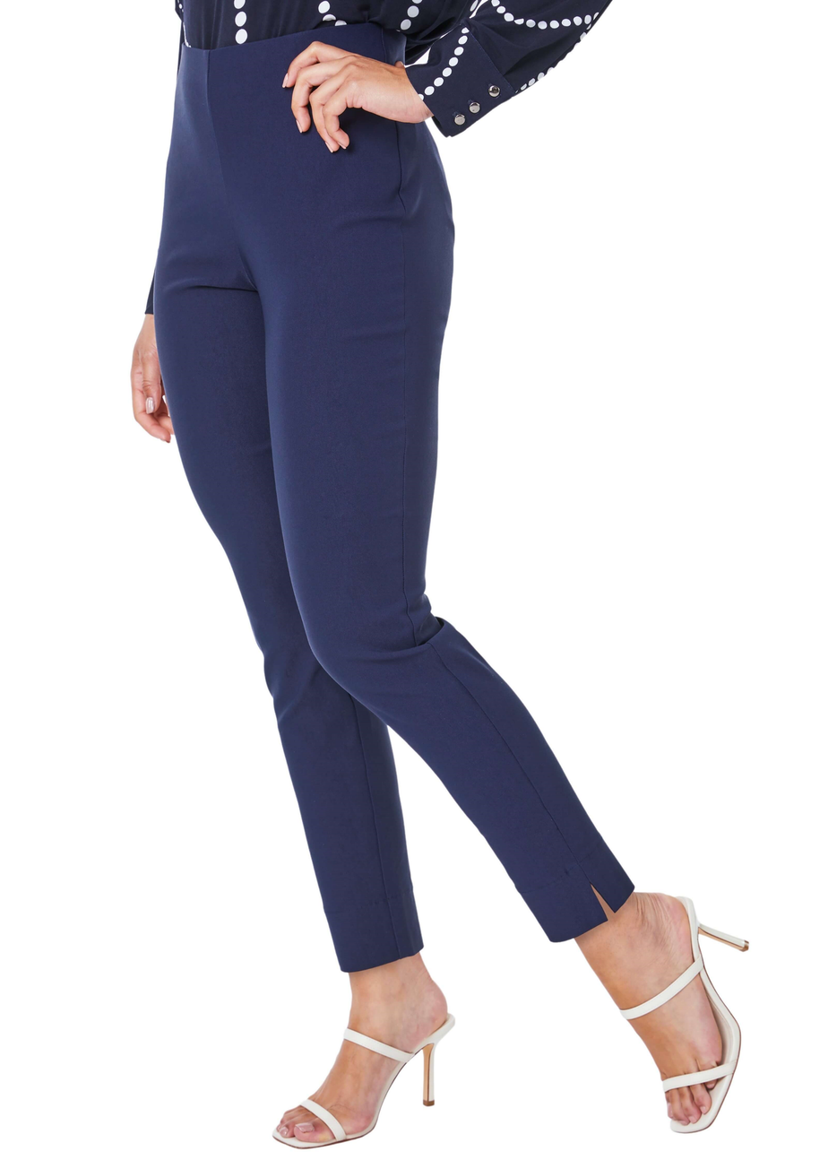 Roman Petite Navy Full Length Stretch Trousers
