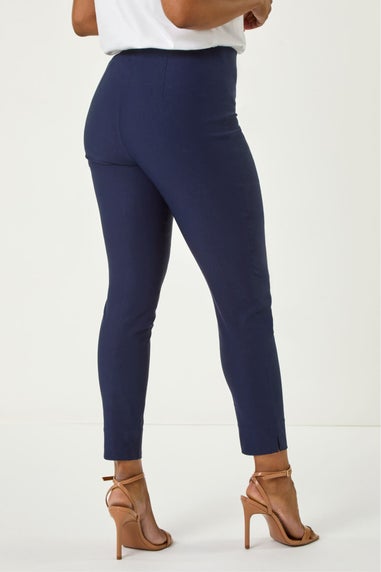 Roman Petite Navy Full Length Stretch Trousers