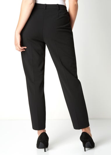 Roman Black Long Straight Leg Stretch Trouser