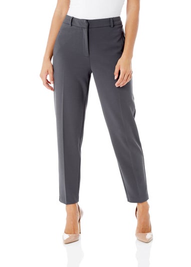Roman Dark Grey Short Straight Leg Stretch Trouser