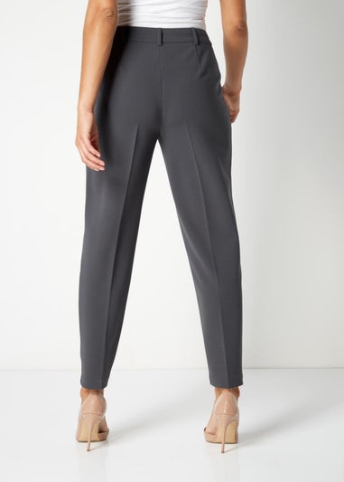 Roman Dark Grey Short Straight Leg Stretch Trouser