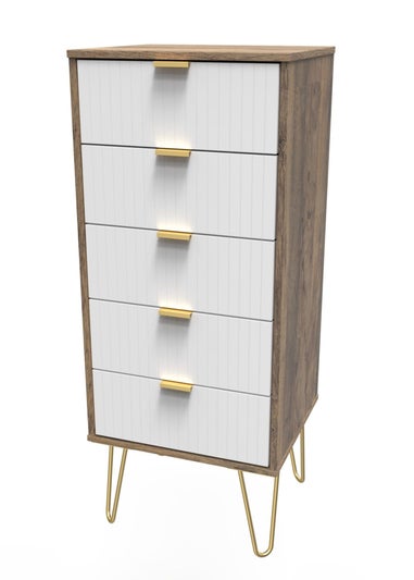 Ready Assembled Lisbon 5 Drawer Tallboy