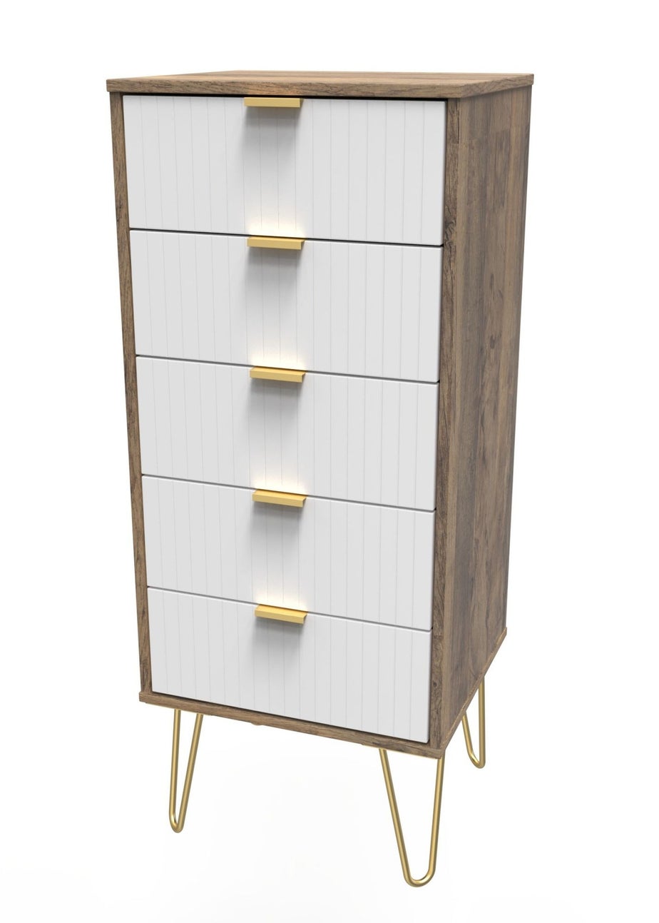 Ready Assembled Lisbon 5 Drawer Tallboy