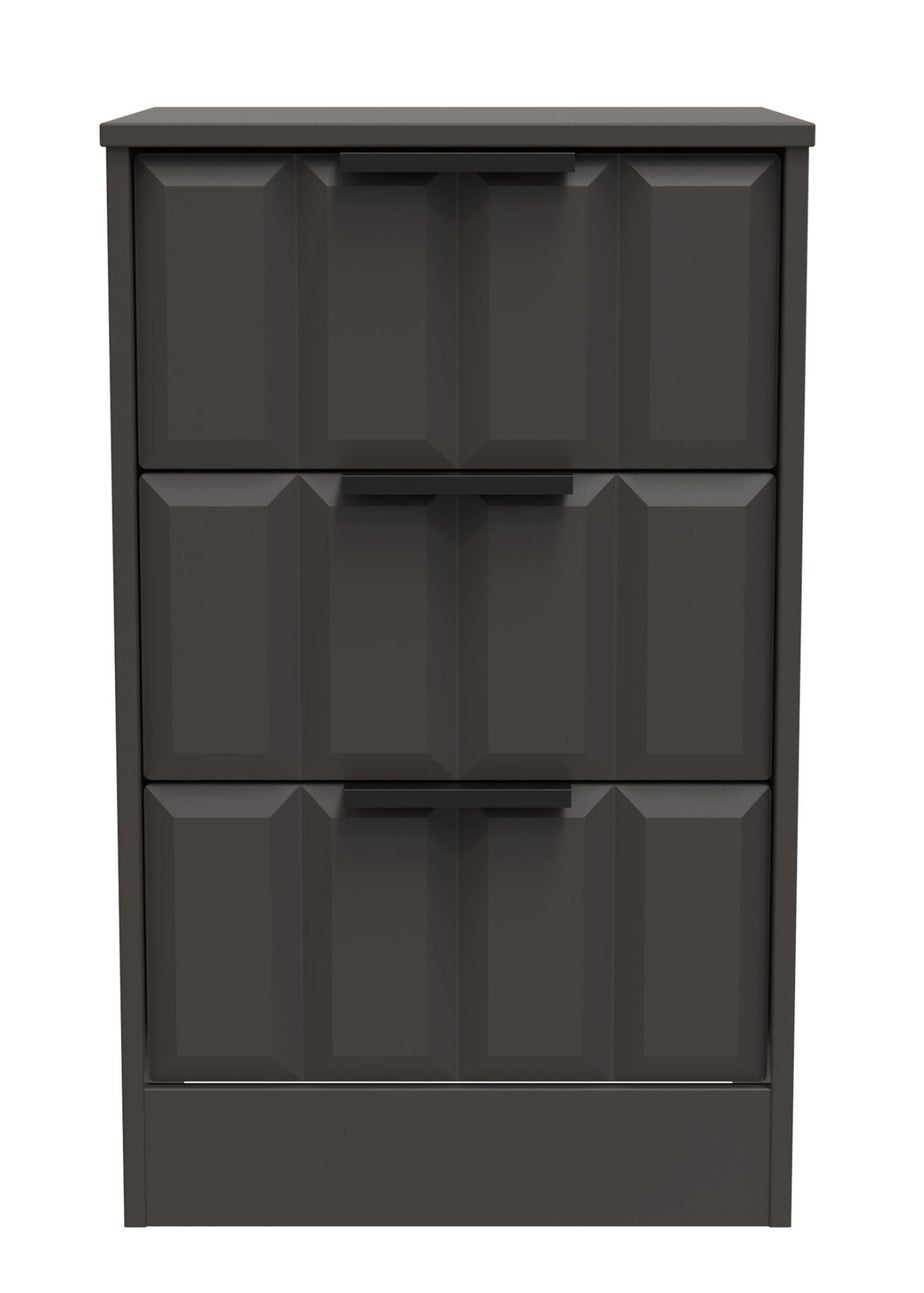 Ready Assembled Nevada 3 Drawer Bedside