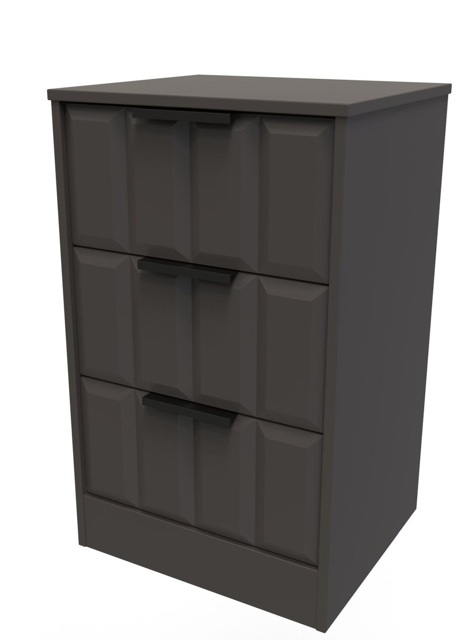 Ready Assembled Nevada 3 Drawer Bedside