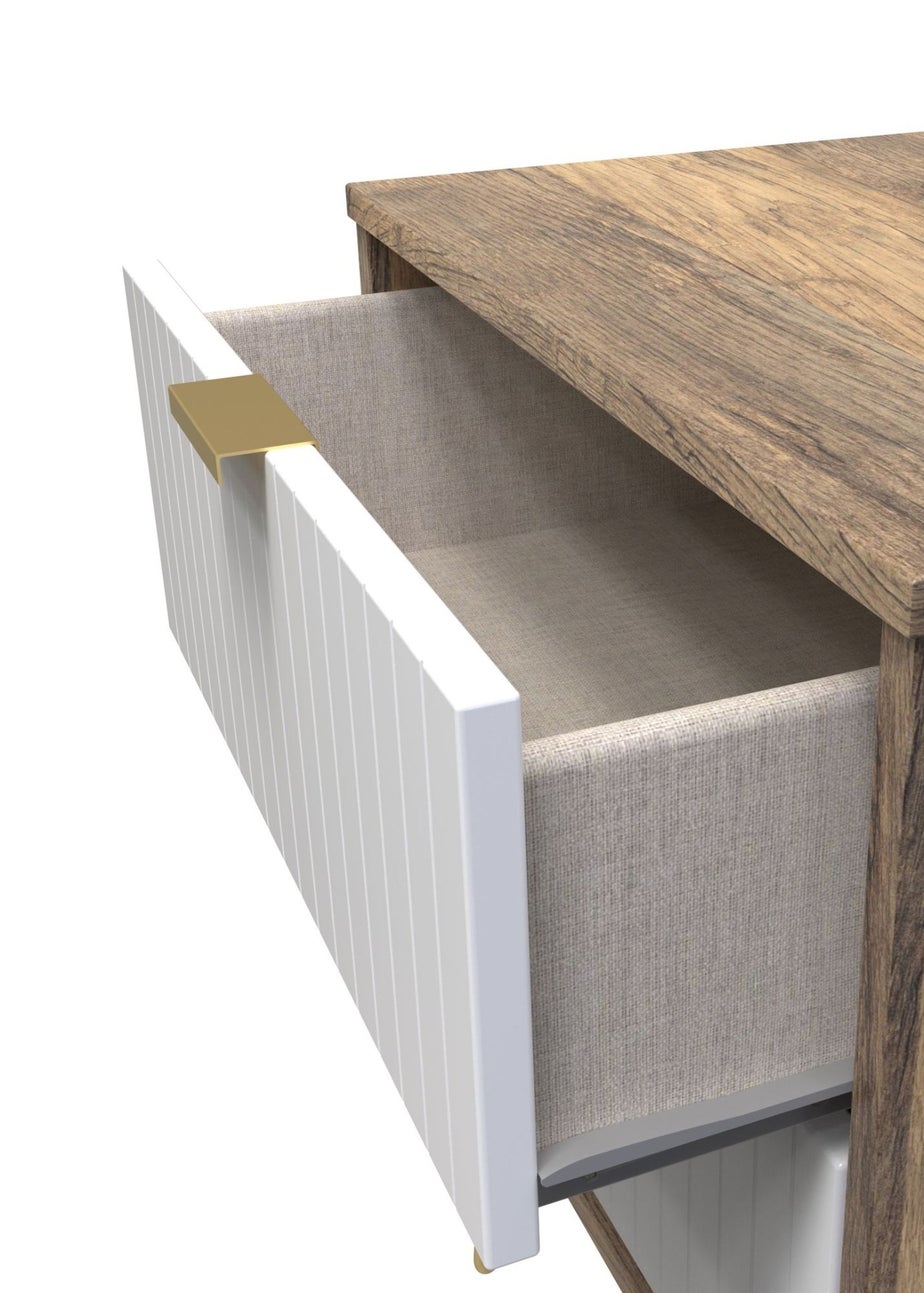 Ready Assembled Lisbon 2 Drawer Bedside Cabinet