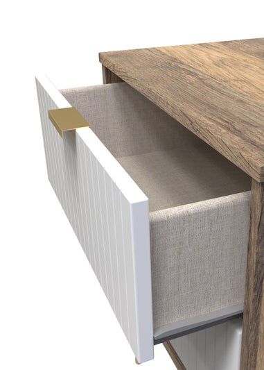 Ready Assembled Lisbon 2 Drawer Bedside Cabinet