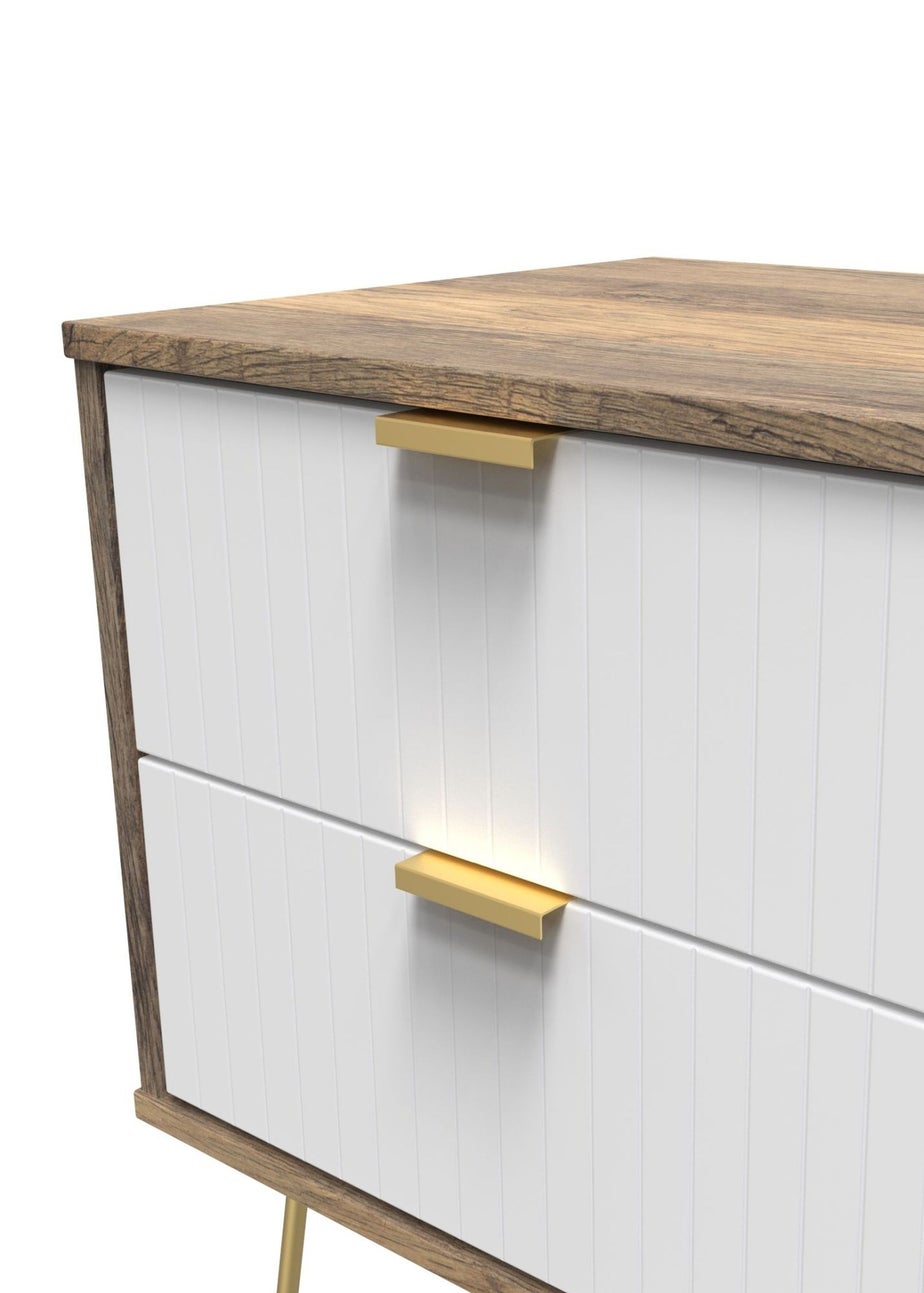 Ready Assembled Lisbon 2 Drawer Bedside Cabinet