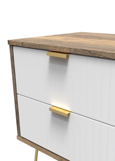 Ready Assembled Lisbon 2 Drawer Bedside Cabinet