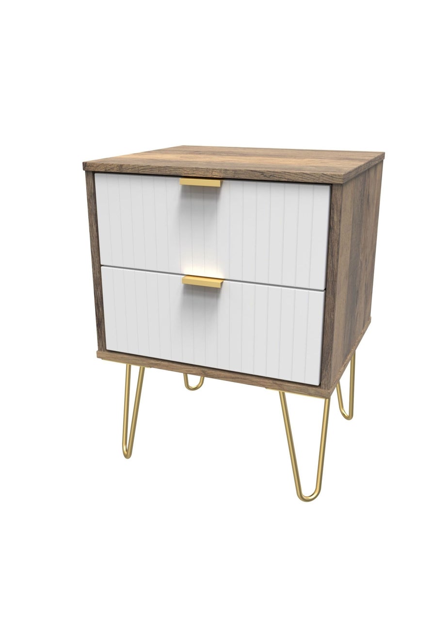 Ready Assembled Lisbon 2 Drawer Bedside Cabinet