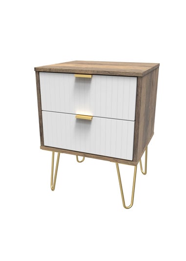 Ready Assembled Lisbon 2 Drawer Bedside Cabinet