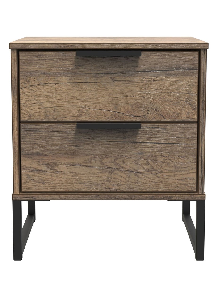 Ready Assembled Milano 2 Drawer Bedside Cabinet