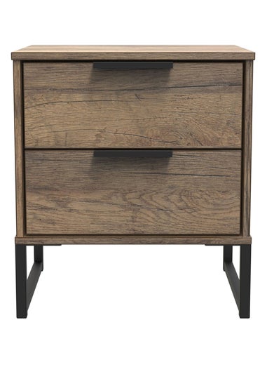 Ready Assembled Milano 2 Drawer Bedside Cabinet