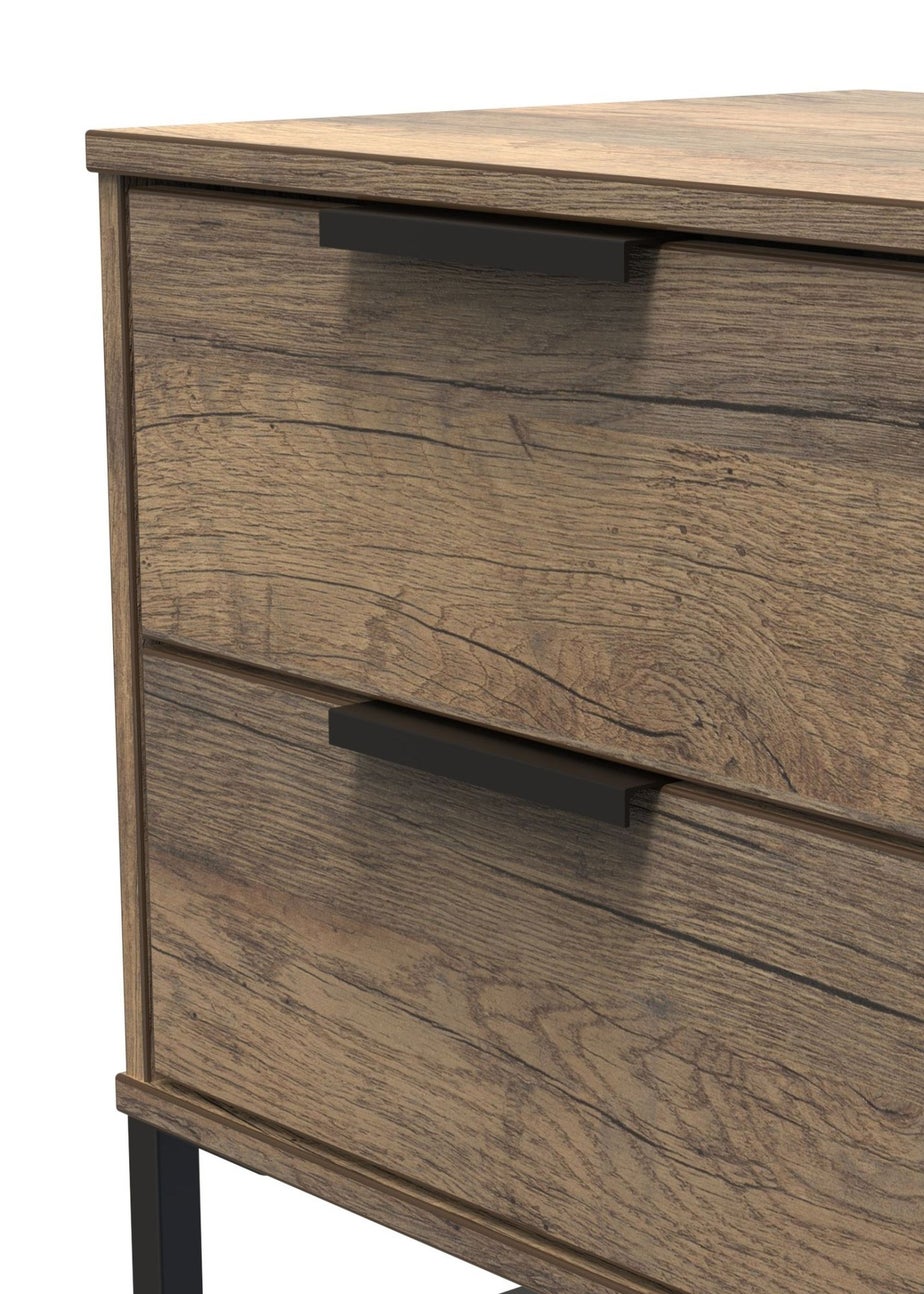 Ready Assembled Milano 2 Drawer Bedside Cabinet