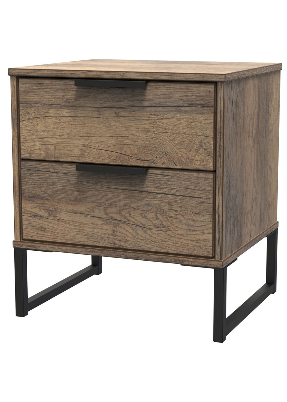 Ready Assembled Milano 2 Drawer Bedside Cabinet