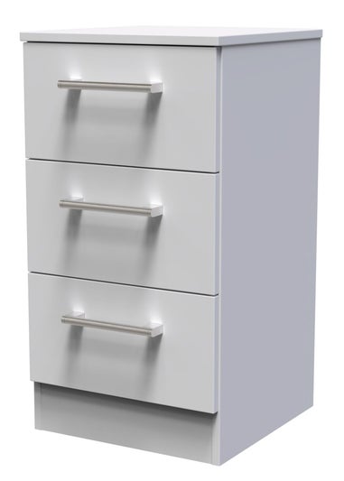 Ready Assembled Bari 3 Drawer Bedside Cabinet