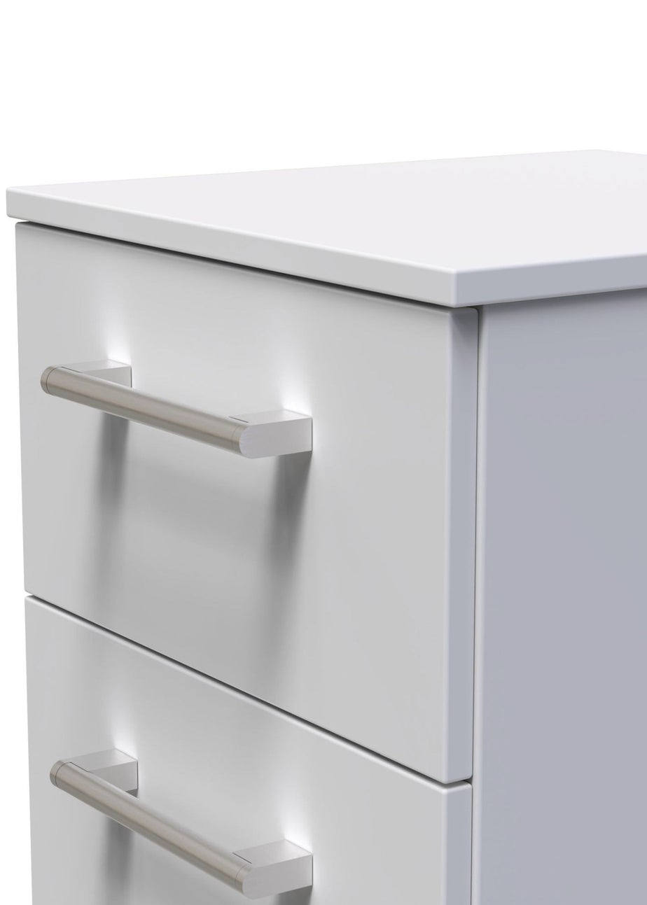 Ready Assembled Bari 3 Drawer Bedside Cabinet