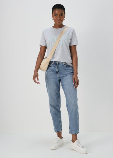 Grey Marl 1989 Slogan T-Shirt