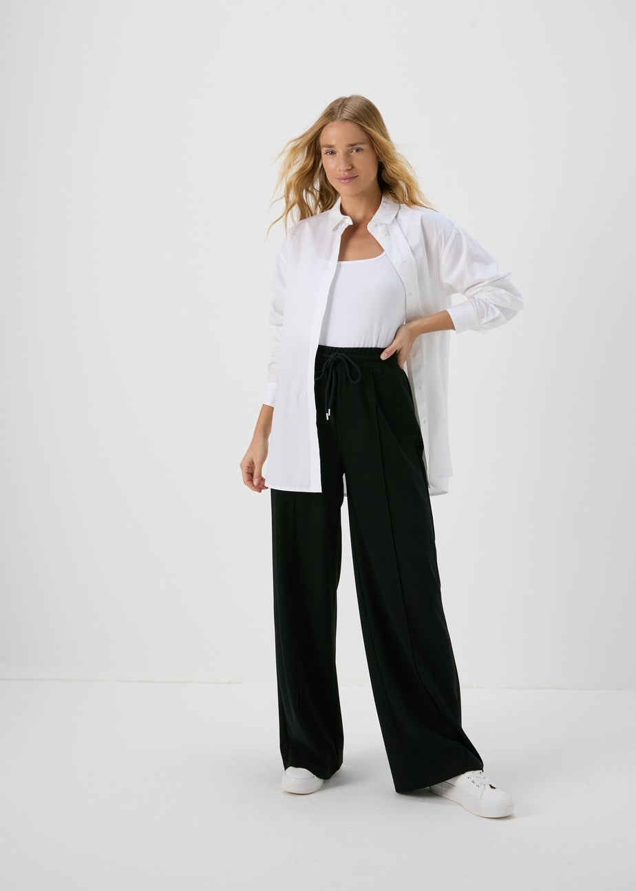 Black Seam Detail Stretch Trousers