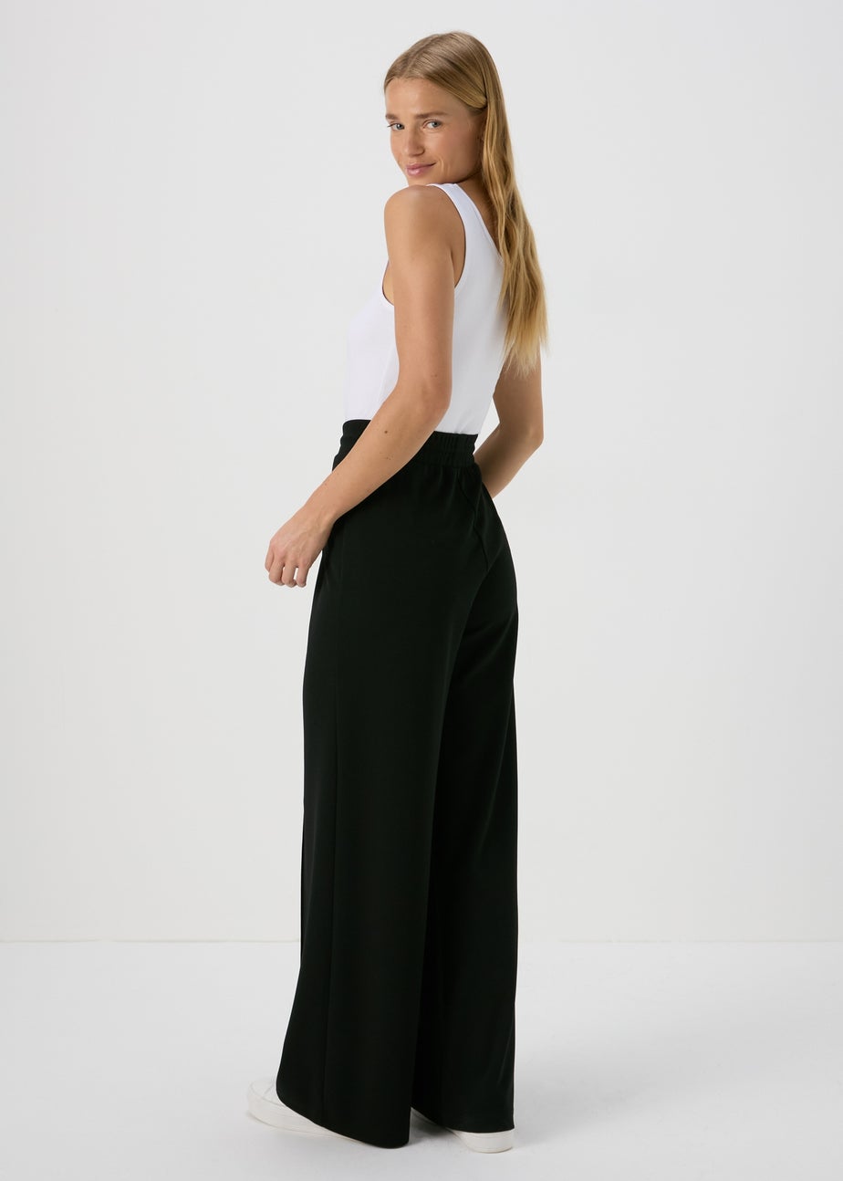 Black Seam Detail Stretch Trousers