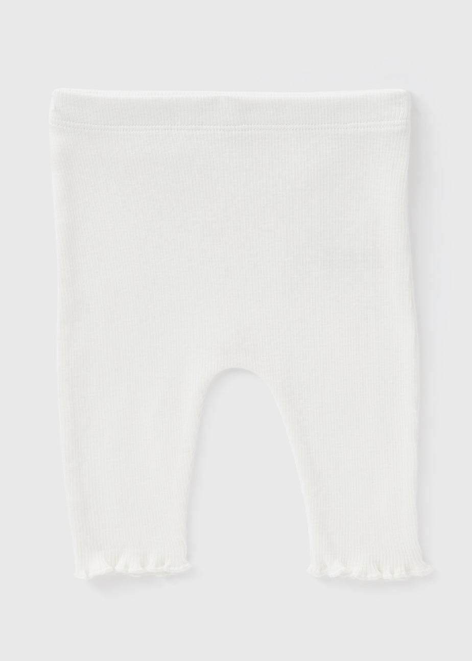 Baby Cream Ribbed Leggings (Newborn-23mths)