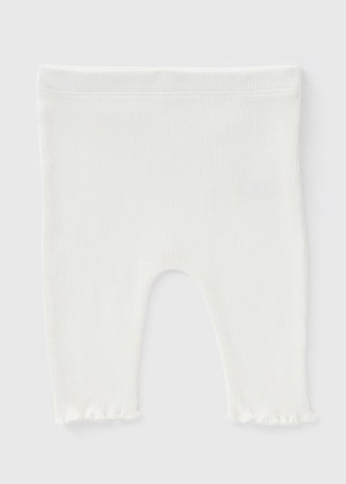 Baby Cream Ribbed Leggings (Newborn-23mths)