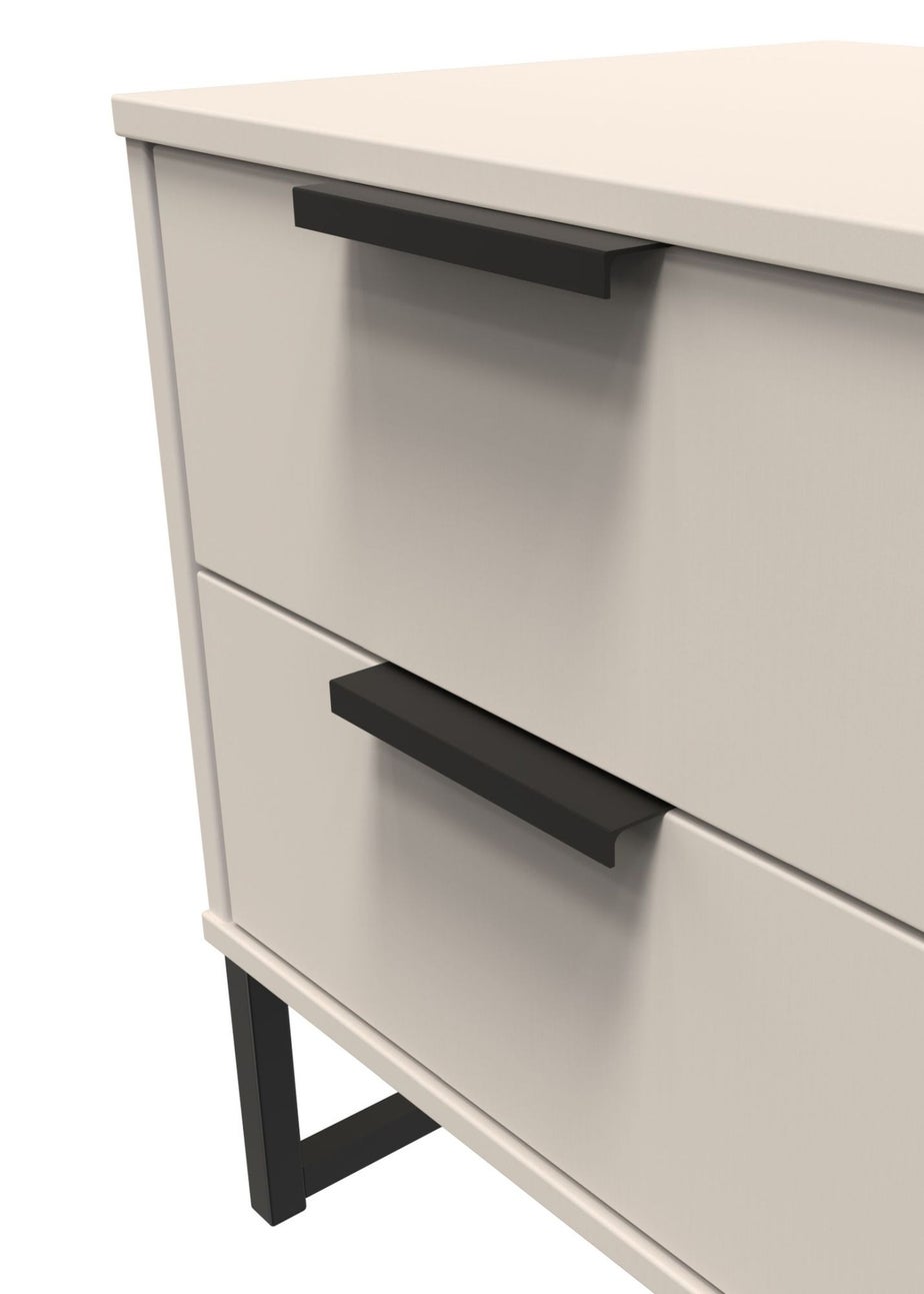 Ready Assembled Milano 2 Drawer Bedside Cabinet