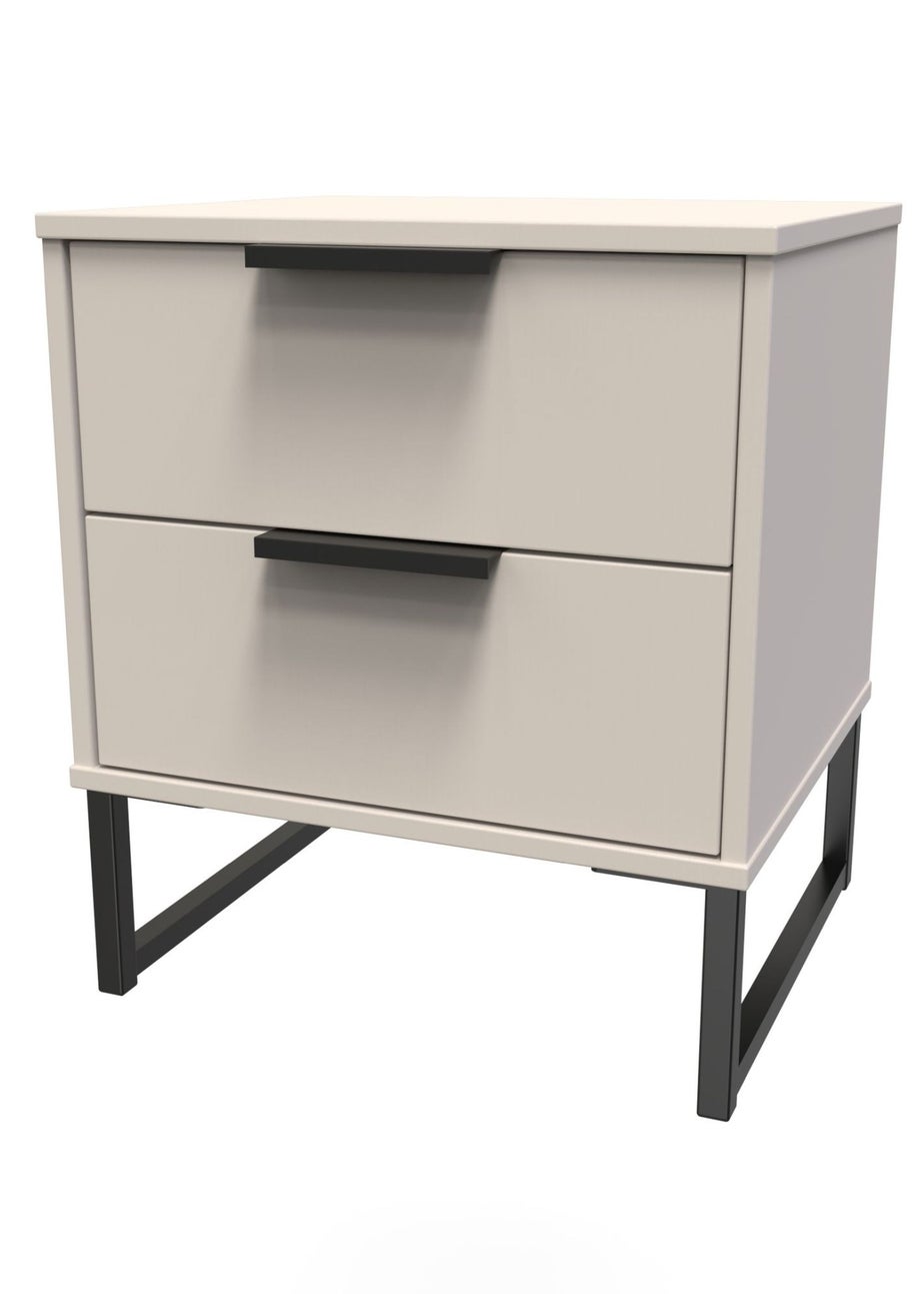 Ready Assembled Milano 2 Drawer Bedside Cabinet