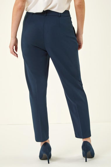 Roman Navy Short Straight Leg Stretch Trouser