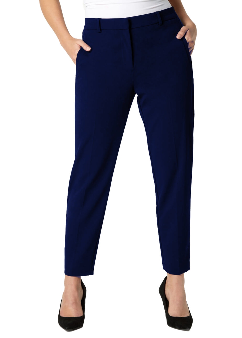 Roman Navy Short Straight Leg Stretch Trouser