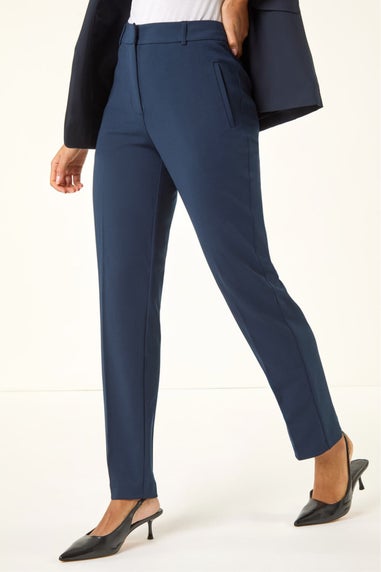 Roman Navy Long Straight Leg Stretch Trouser