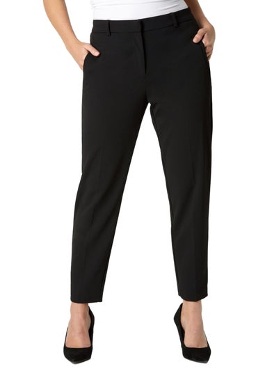 Roman Black Short Straight Leg Stretch Trouser