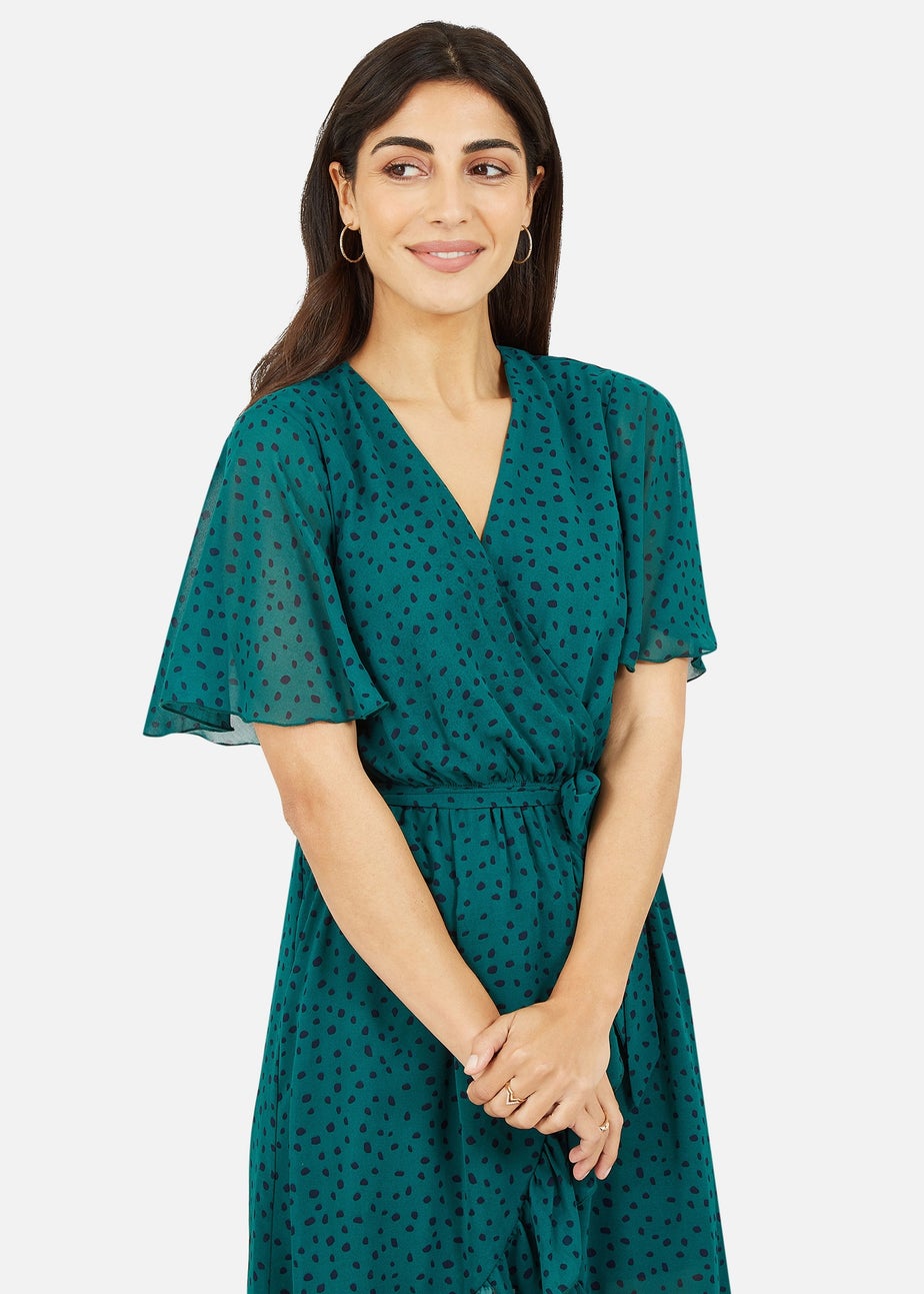 Mela Green Dash Wrap Dress
