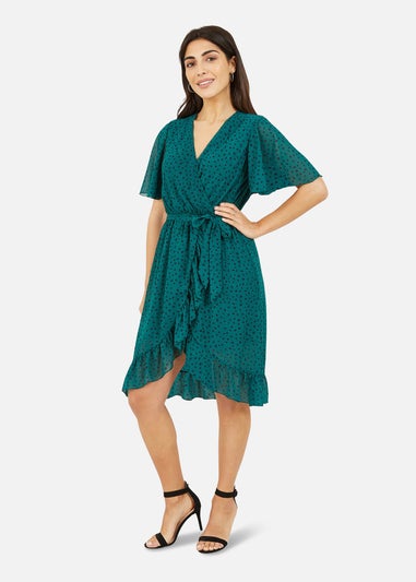 Mela Green Dash Wrap Dress