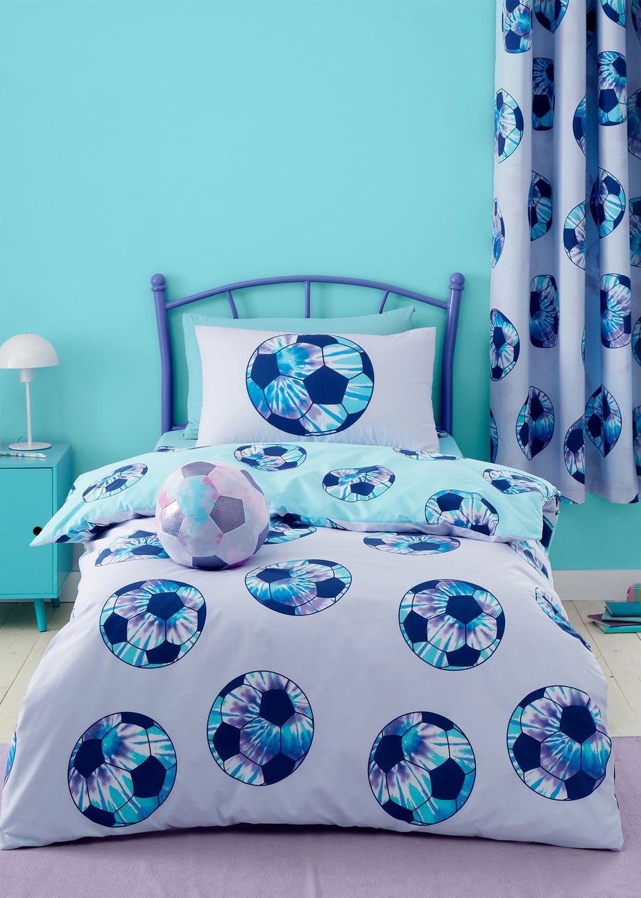 Catherine Lansfield Kids Tie Dye Football 3D Shaped Cushion Lilac