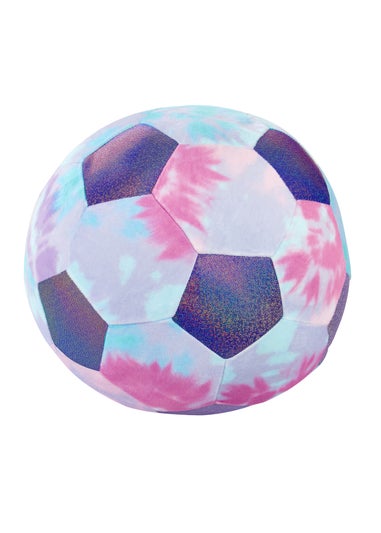Catherine Lansfield Kids Tie Dye Football 3D Shaped Cushion Lilac