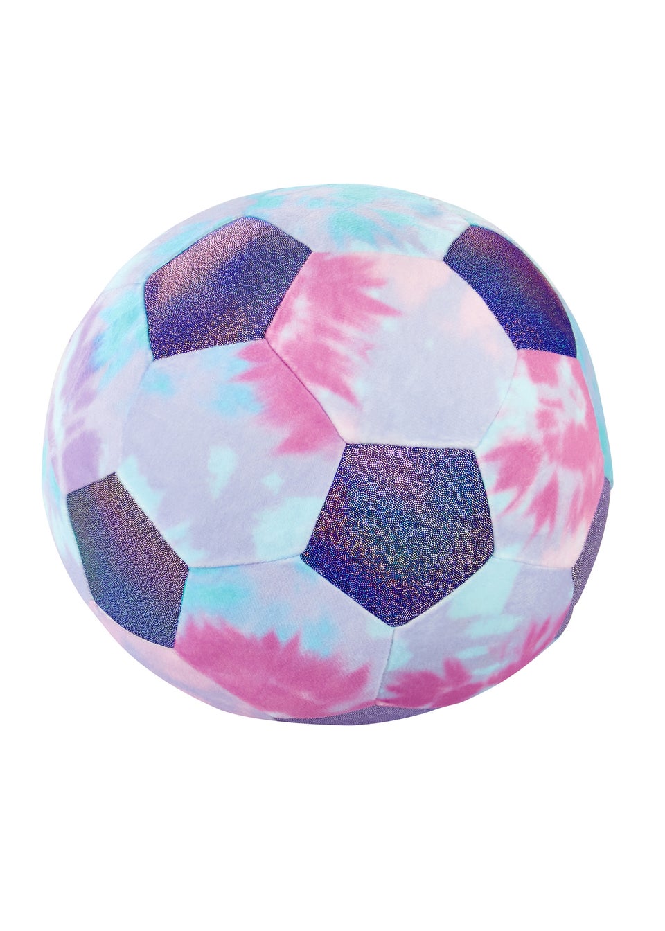 Catherine Lansfield Kids Tie Dye Football 3D Shaped Cushion Lilac